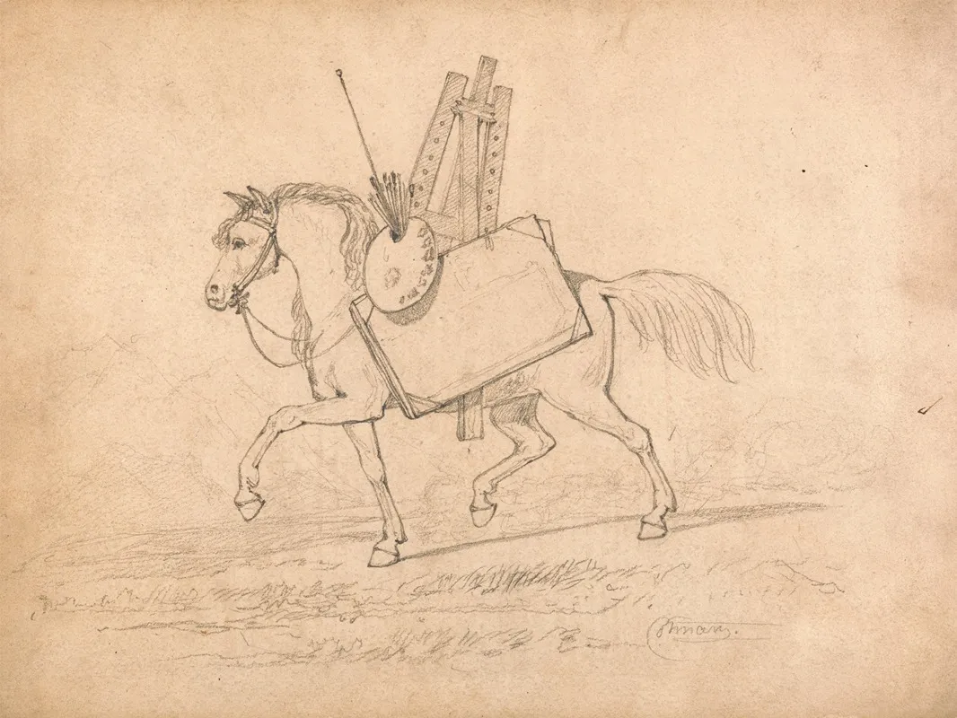 Horse Loaded With Artists Paraphernalia Wall Art by John Sell Cotman - High-Resolution Digital Print