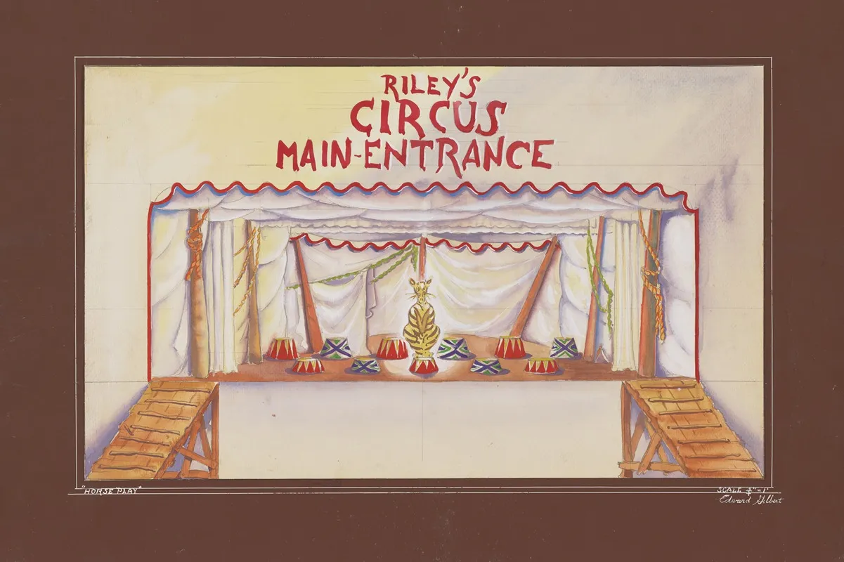 Horse Play Sketch No 4 Act 6 Beanum And Barleyrileys Circus Wall Art by Edward Gilbert - High-Resolution Digital Print