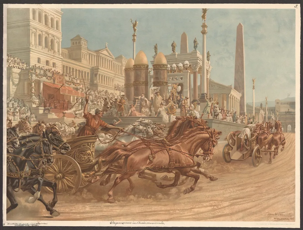 Horse Racing At The Circus Wall Art by Hans Werner Schmidt - High-Resolution Digital Print