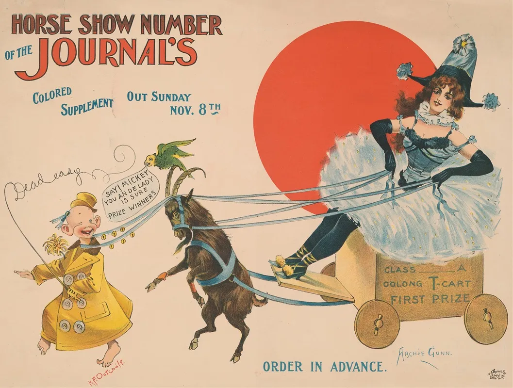 Horse Show Number Of The Journals Colored Supplement Wall Art by Archie Gunn - High-Resolution Digital Print