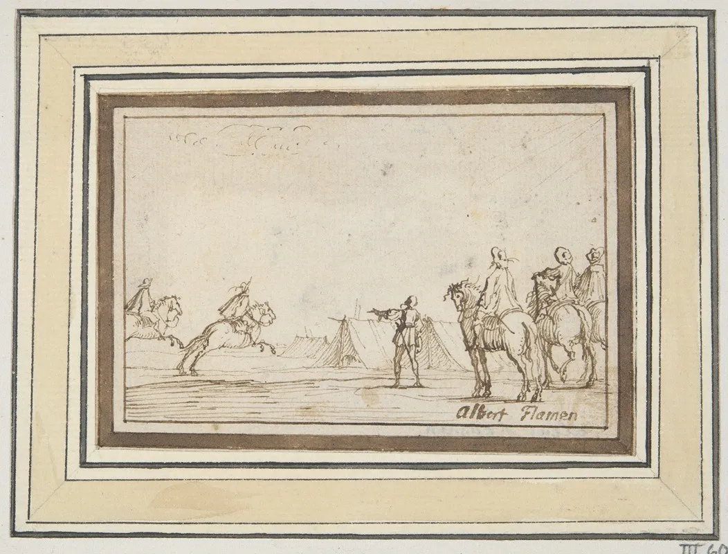 Horsemen Near Camp Wall Art by Albert Flamen - High-Resolution Digital Print