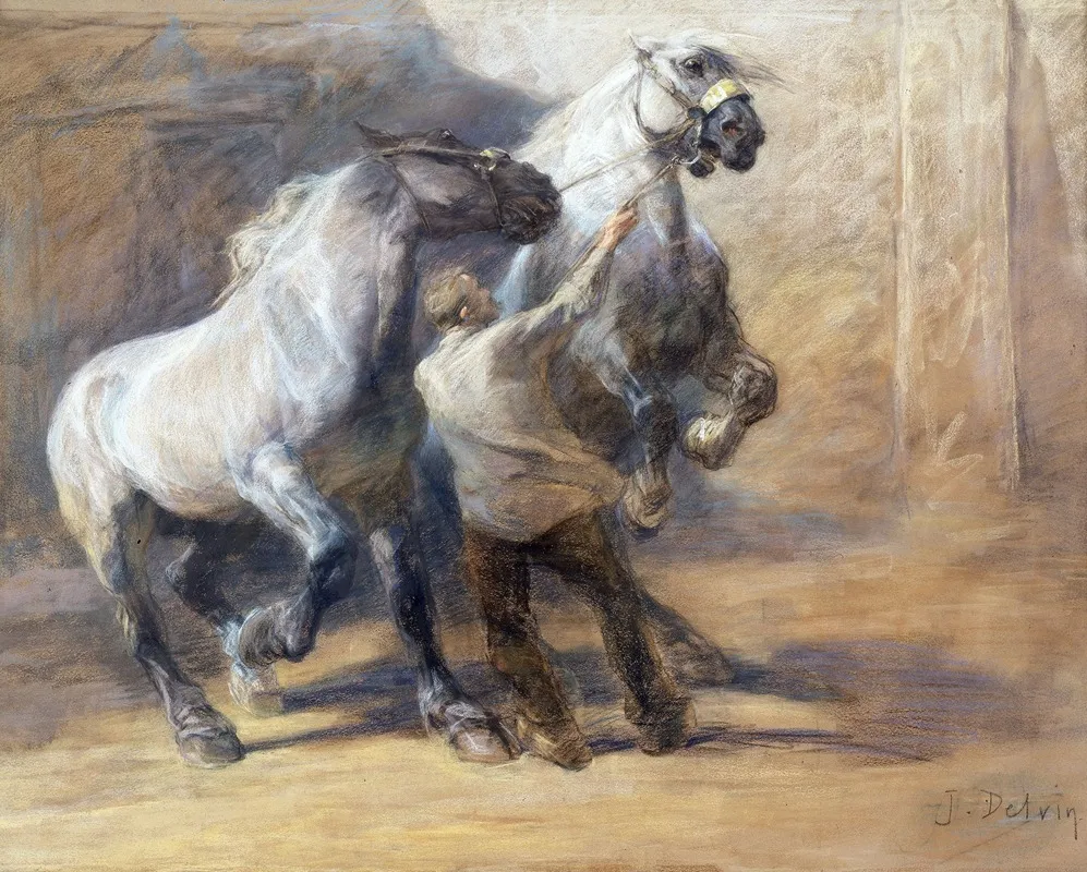 Horses 12 Wall Art by Jean Delvin - High-Resolution Digital Print