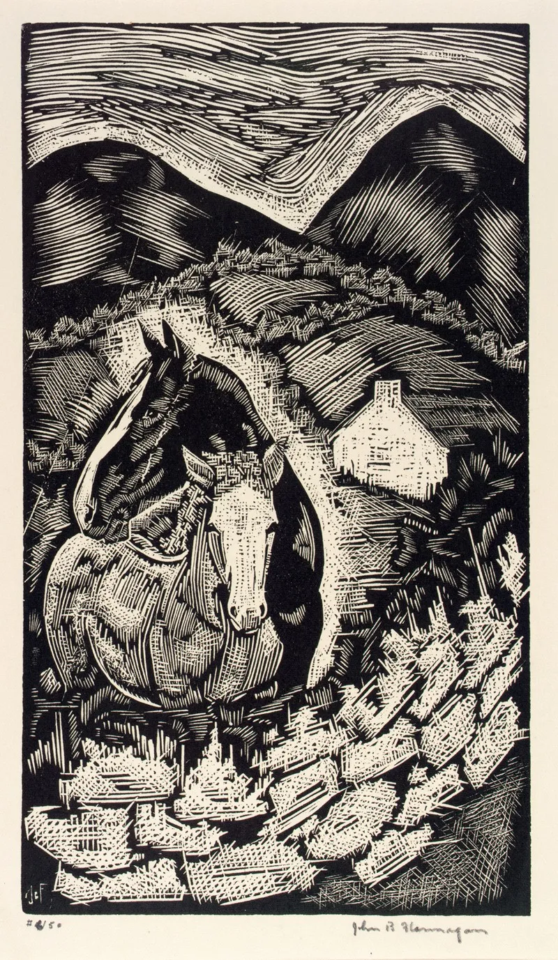 Horses 9 Wall Art by John B. Flannagan - High-Resolution Digital Print