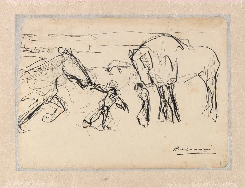 Horses And Figures In A Landscape