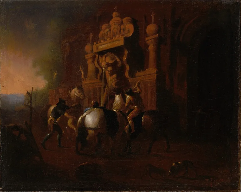 Horses At A Fountain