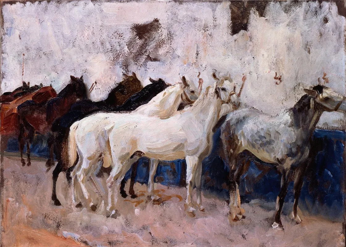 Horses At Palma Wall Art by John Singer Sargent - High-Resolution Digital Print