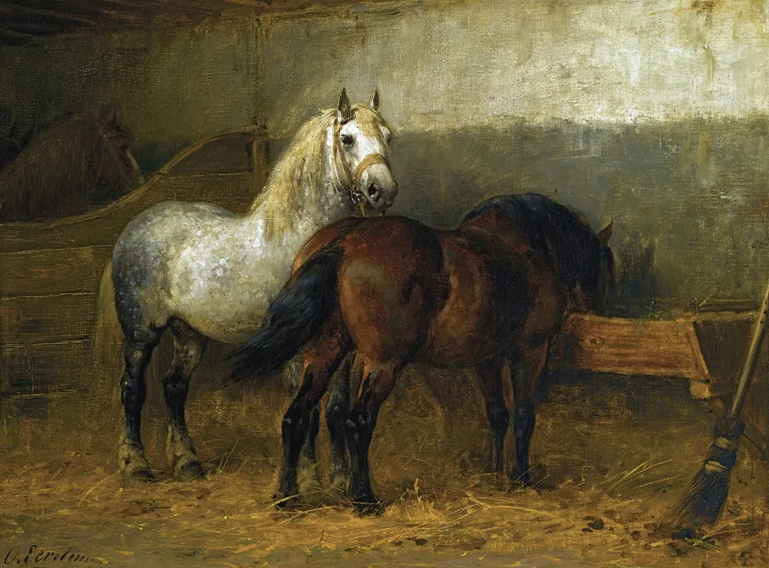 Horses In Stable Wall Art by Otto Eerelman - High-Resolution Digital Print