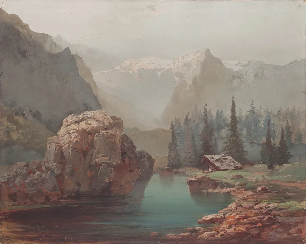 Horska Krajina S Jezerem Wall Art by Josef Navrátil - High-Resolution Digital Print