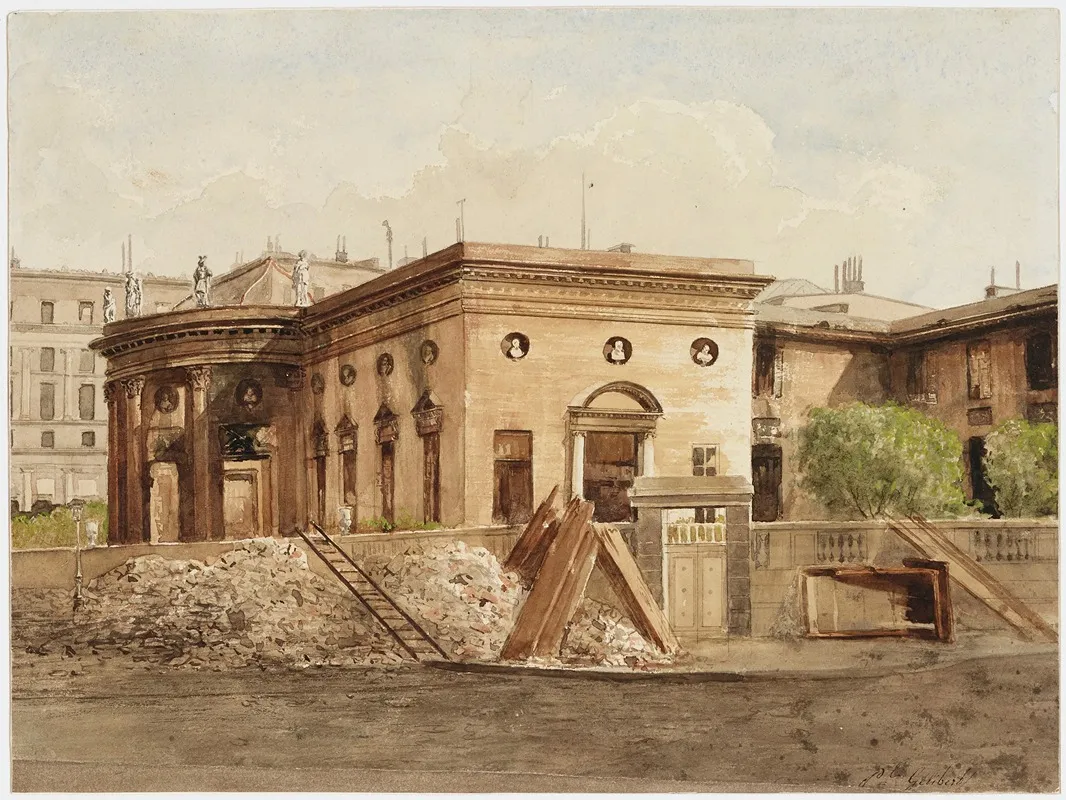 Hotel De Salm Apres Lincendie De La Commune En 1871 64 Rue De Lille 7eme Arrondissement Wall Art by Paul Jean Pierre Gélibert - High-Resolution Digital Print