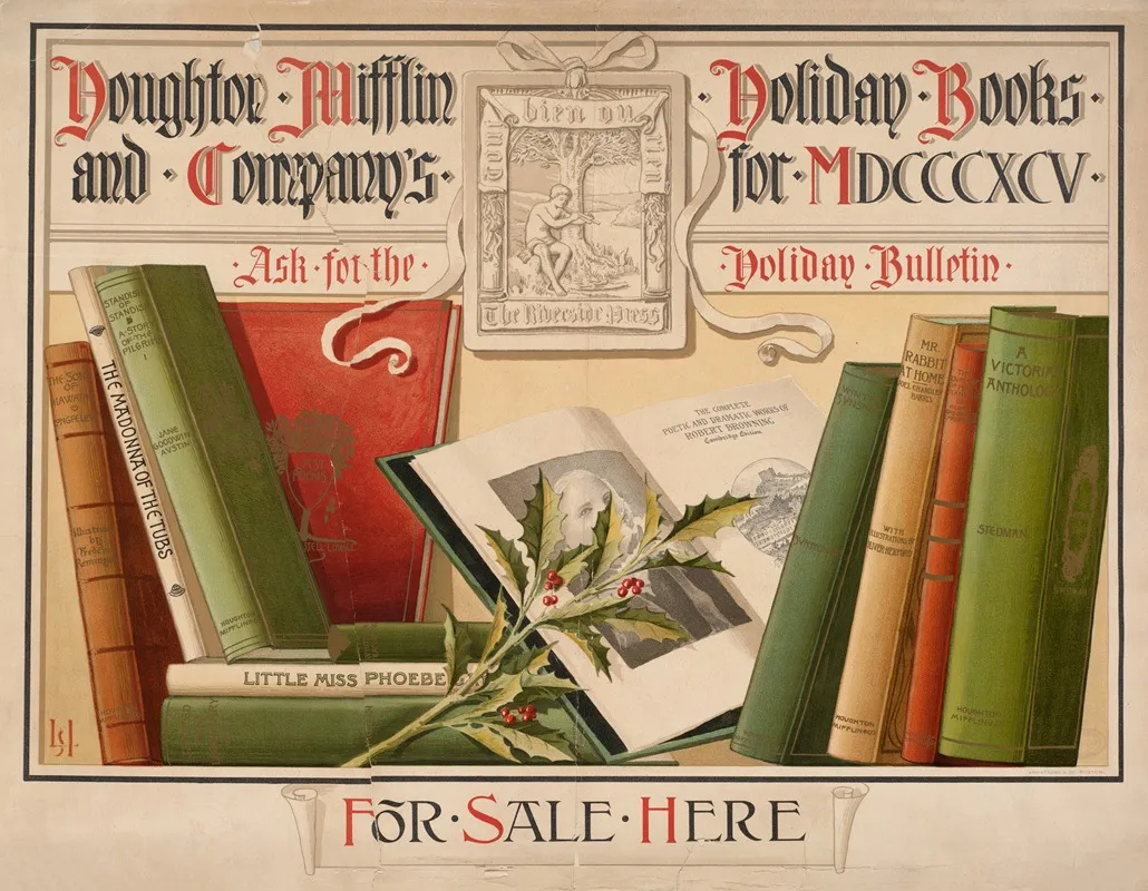 Houghton Mifflin Companys Holiday Books For Mdcccxcv Wall Art by Ludvig Sandöe Ipsen - High-Resolution Digital Print