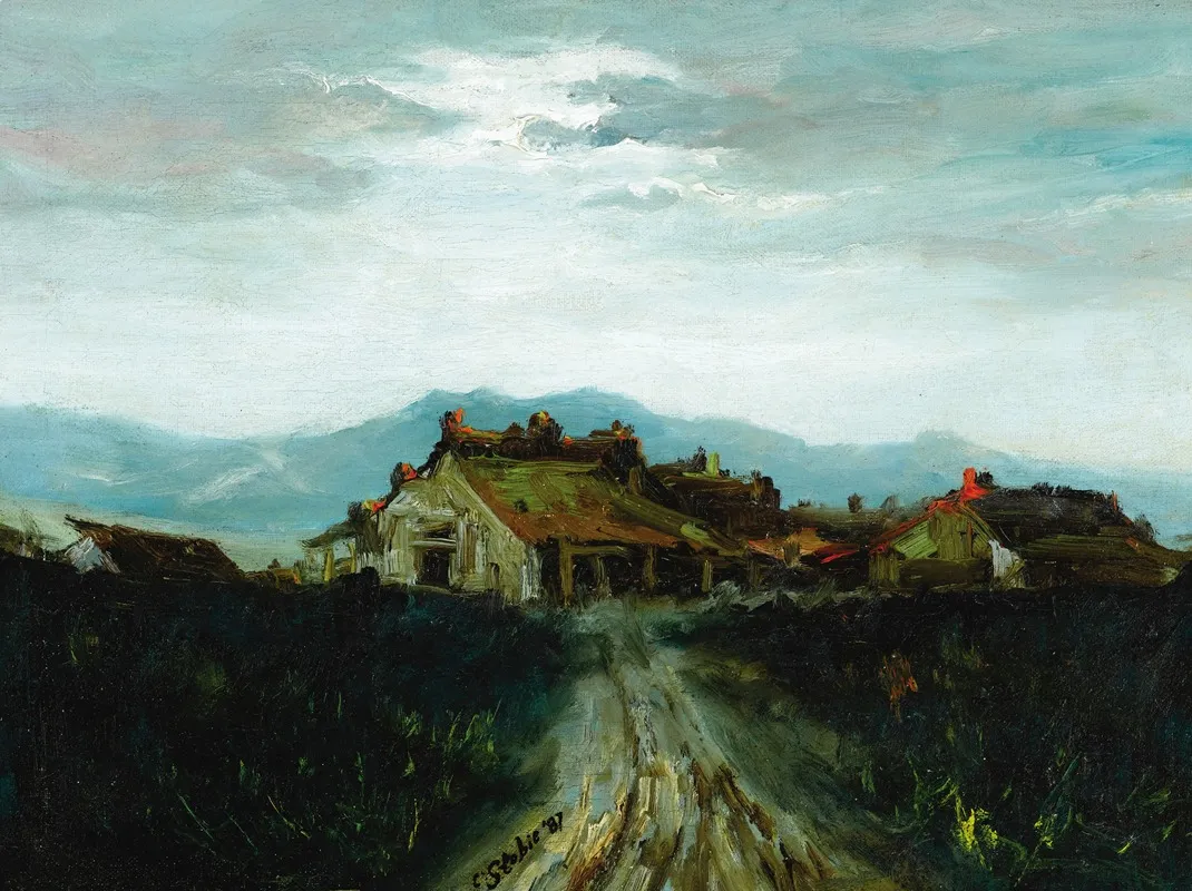 House In Landscape Wall Art by Charles Stewart Stobie - High-Resolution Digital Print