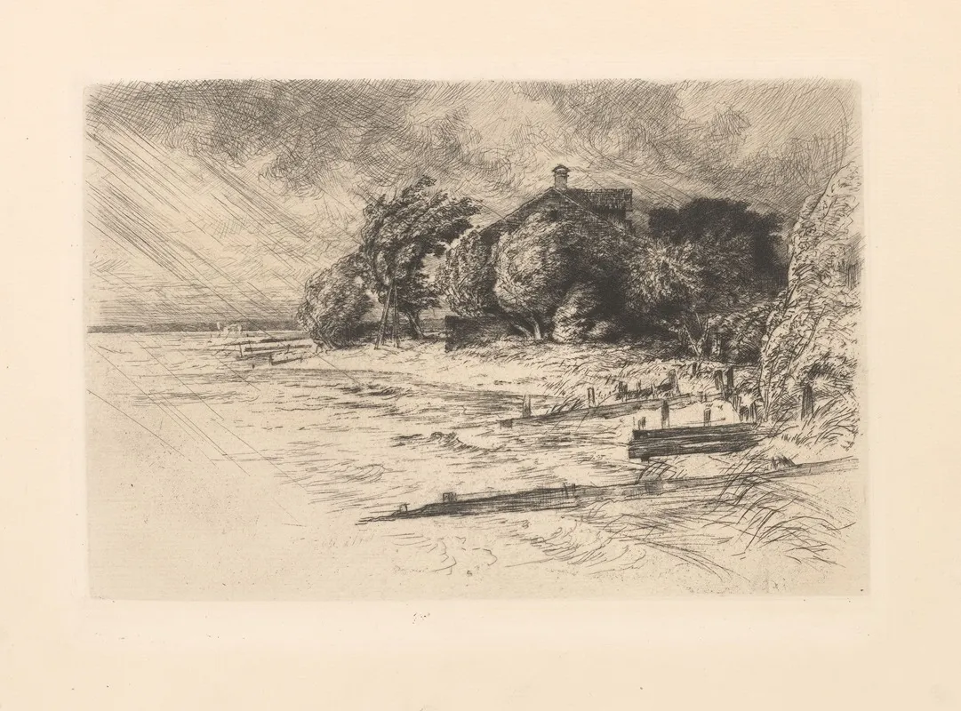 House In Stormy Landscape In Reichenau