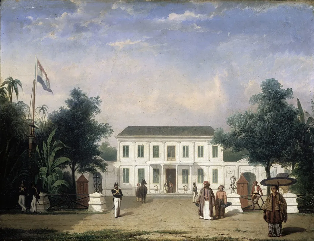 House On The Rijswijk Batavia Jalan Veteran Wall Art by Ernest Alfred Hardouin - High-Resolution Digital Print
