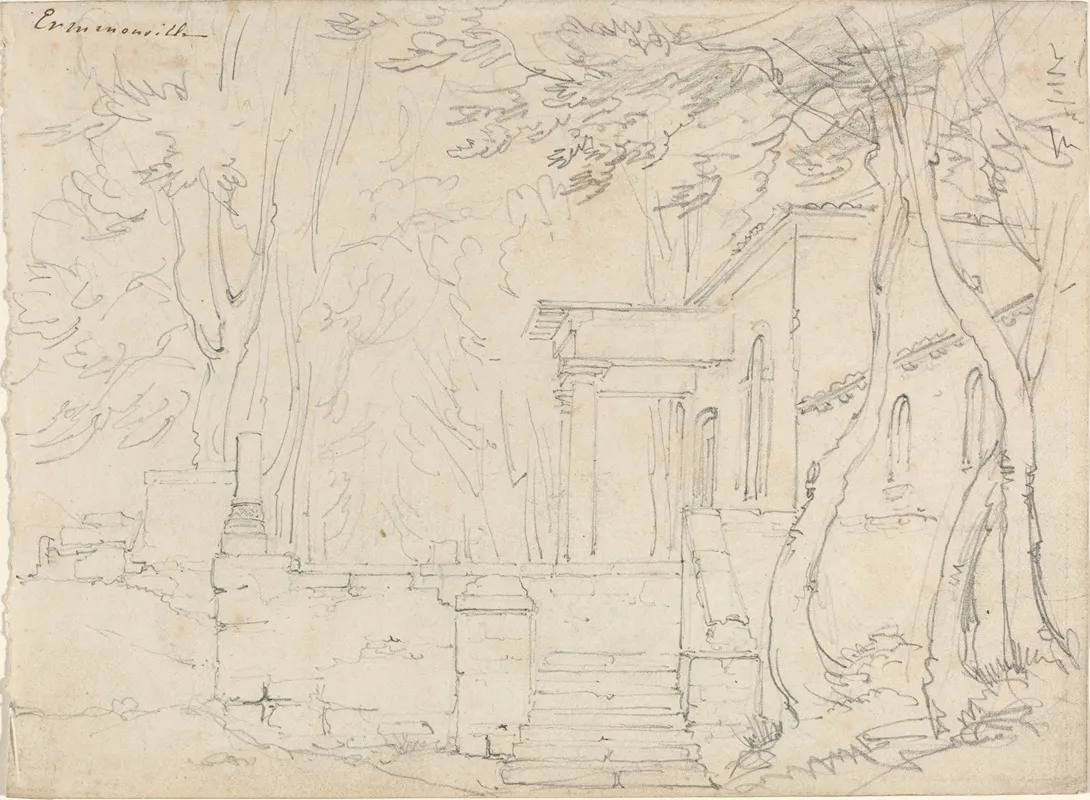 House With A Portico At Ermenonville