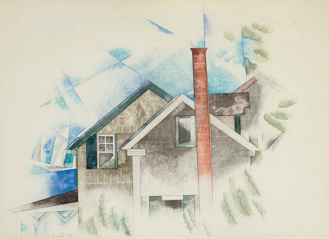 Houses 3 Wall Art by Charles Demuth - High-Resolution Digital Print