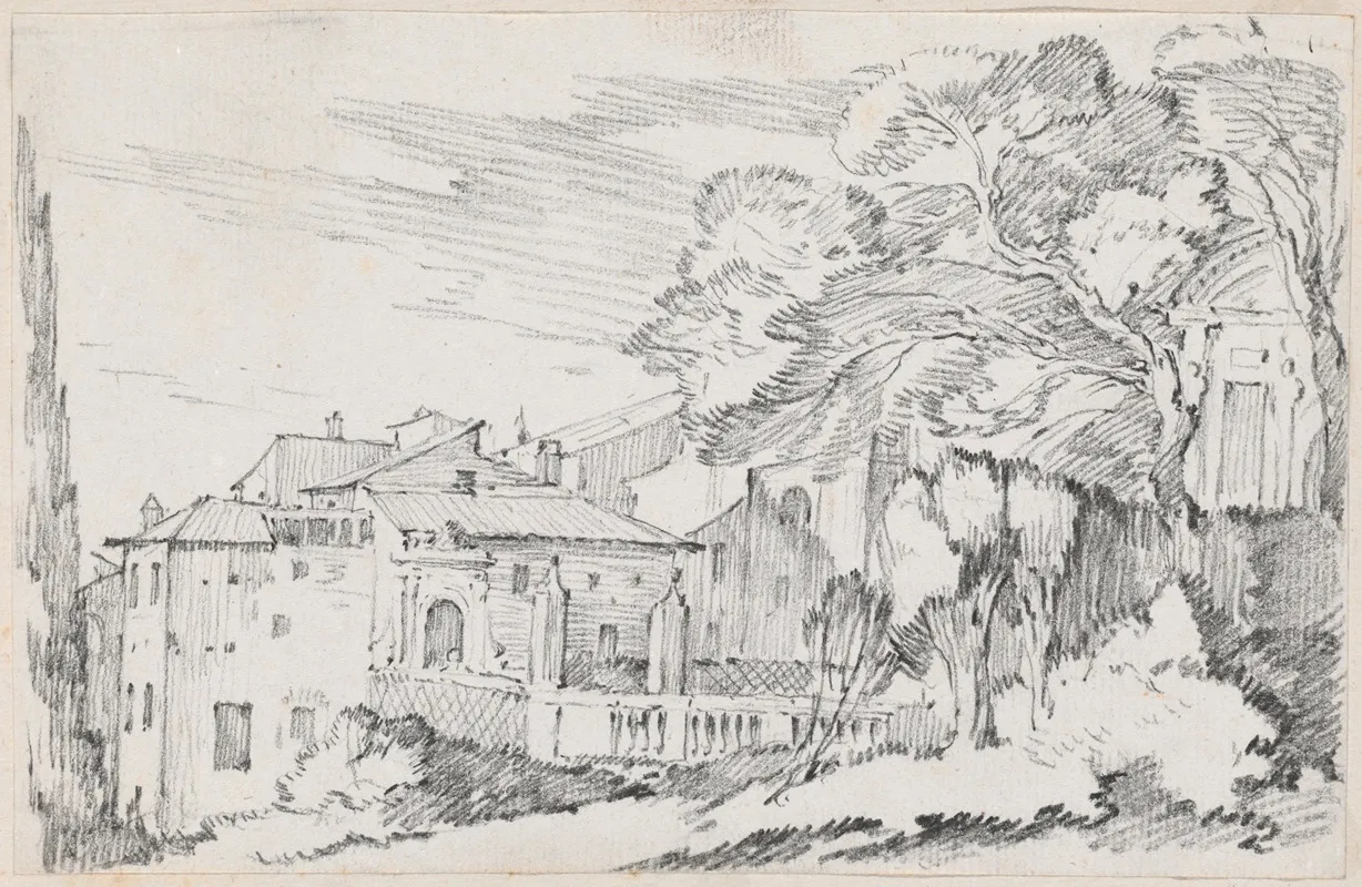 Houses And A Garden On A Hillside In Italy