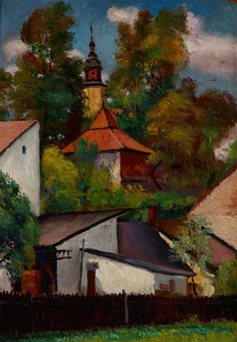 Houses And The Church At The Salwator Hill In Krakow Wall Art by Henryk Dietrich - High-Resolution Digital Print