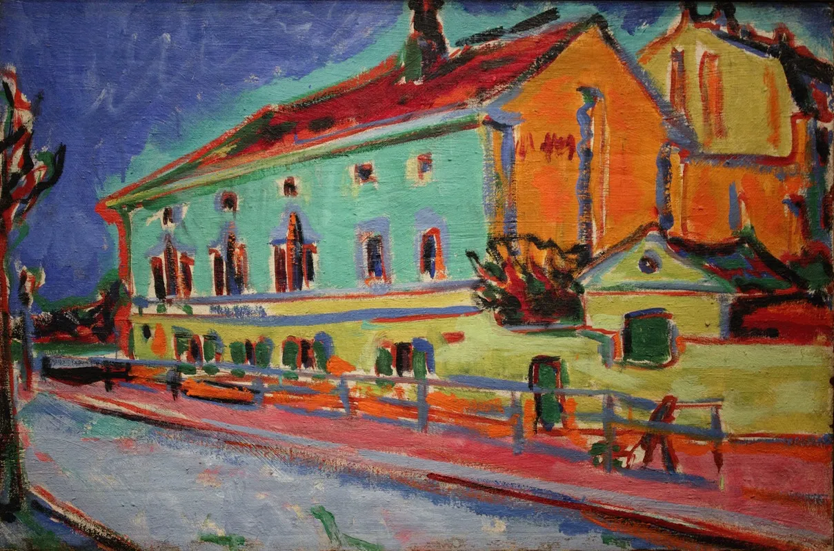 Houses In Dresden 1909 1910 Wall Art by Ernst Ludwig Kirchner - High-Resolution Digital Print