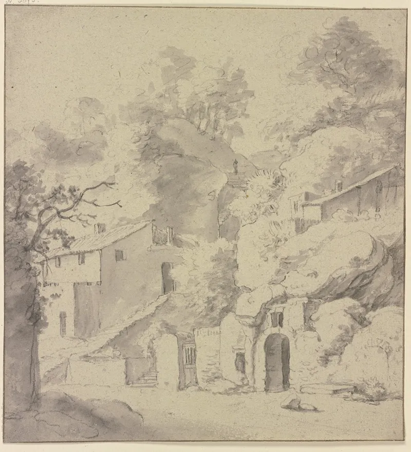Houses In Front Of A Cliff