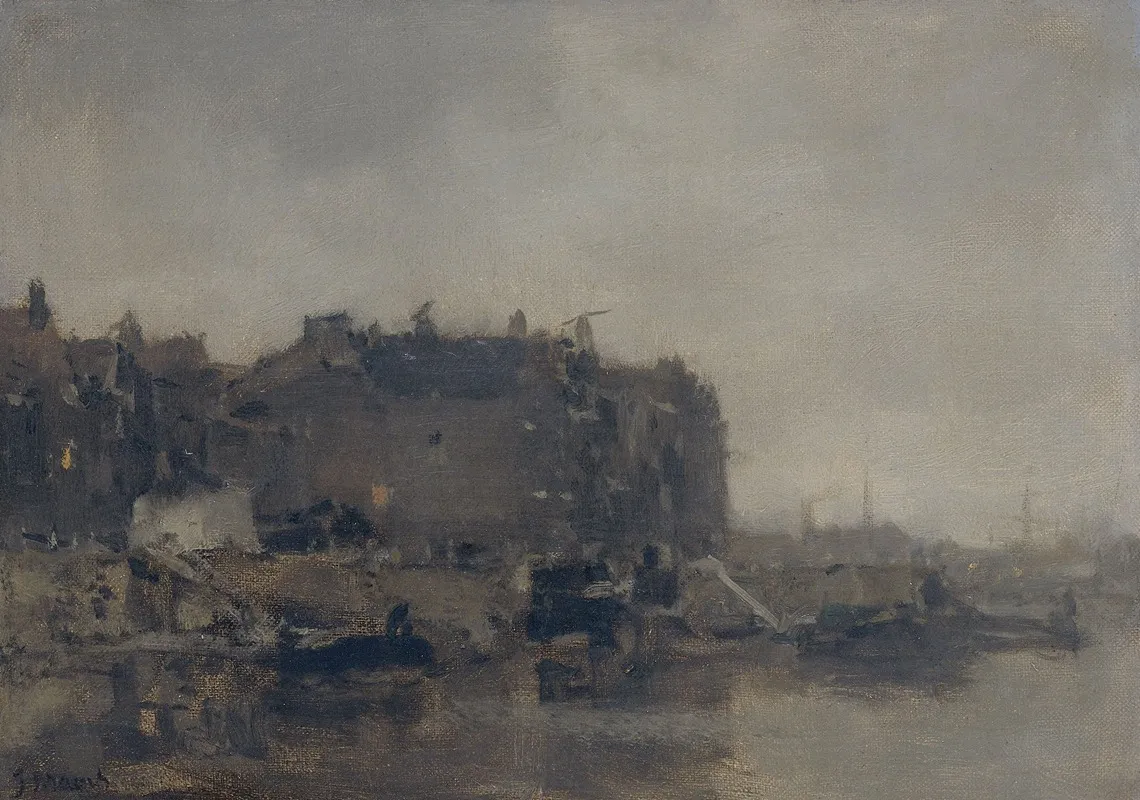 Houses On The Prins Hendrikkade Amsterdam On A Misty Day
