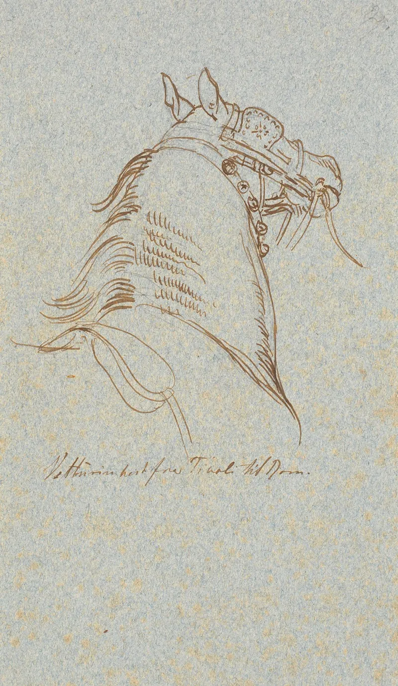 Hoved Og Hals Af Vetturinhest Wall Art by Johan Thomas Lundbye - High-Resolution Digital Print