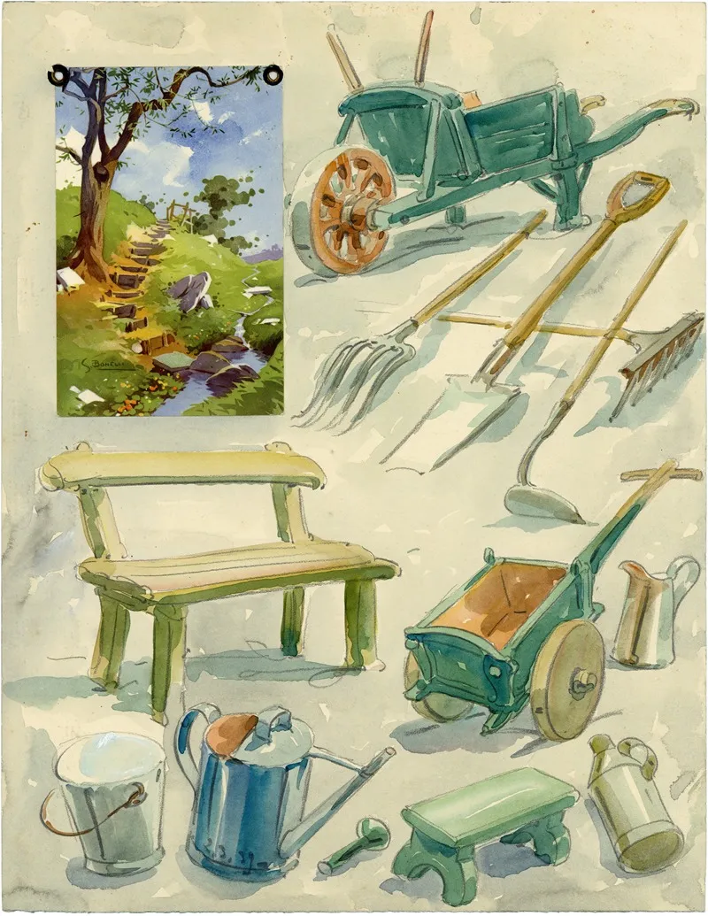 Hoveniersgerief 1 Tuinmeubilair En Gereedschap Wall Art by Alfred Ost - High-Resolution Digital Print