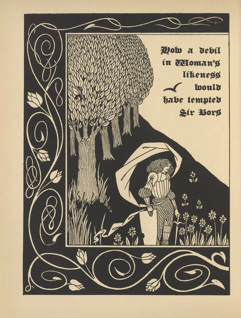 How A Devil In Womans Likeness Would Have Tempted Sir Bors Wall Art by Aubrey Vincent Beardsley - High-Resolution Digital Print