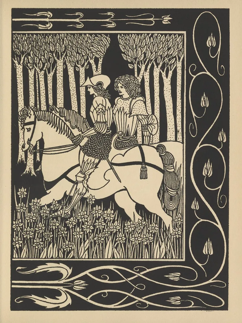 How King Mark And Sir Dinadan Heard Sir Palomides Making Great Sorrow And Mourning For La Beale Isoud 2 Wall Art by Aubrey Vincent Beardsley - High-Resolution Digital Print