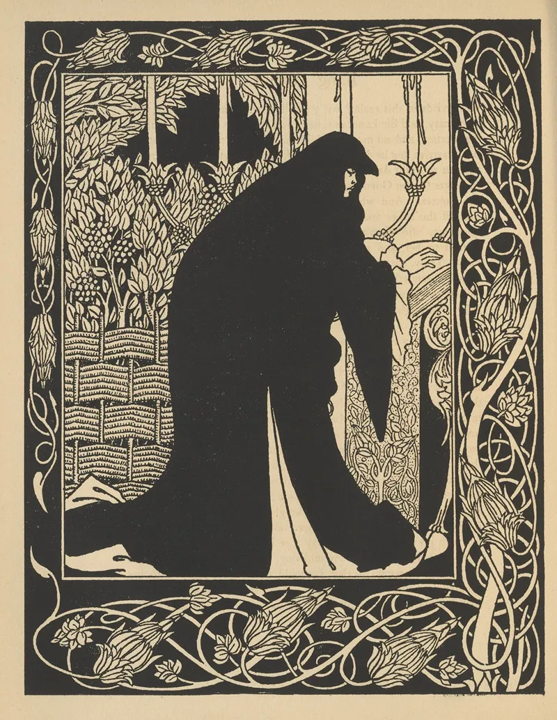 How Queen Guenever Made Her A Nun Wall Art by Aubrey Vincent Beardsley - High-Resolution Digital Print
