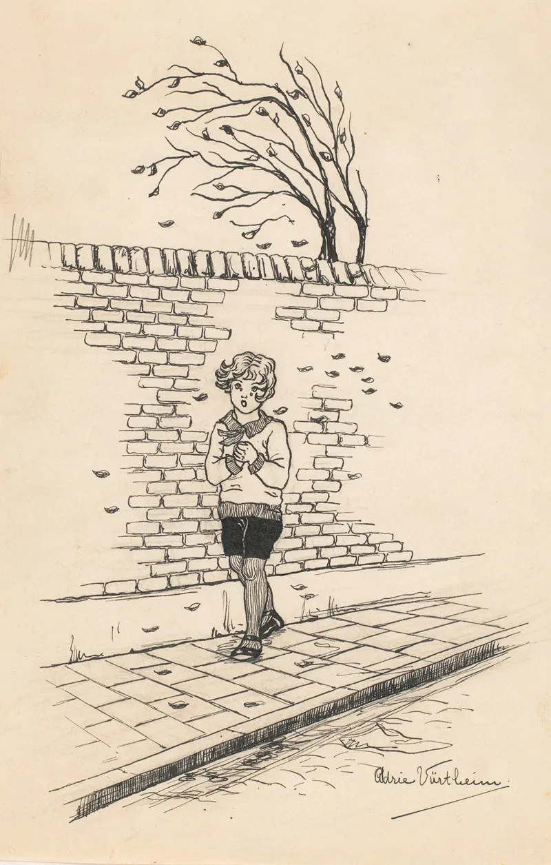 Huilend Meisje Op Straat Wall Art by Adrie Vürtheim - High-Resolution Digital Print