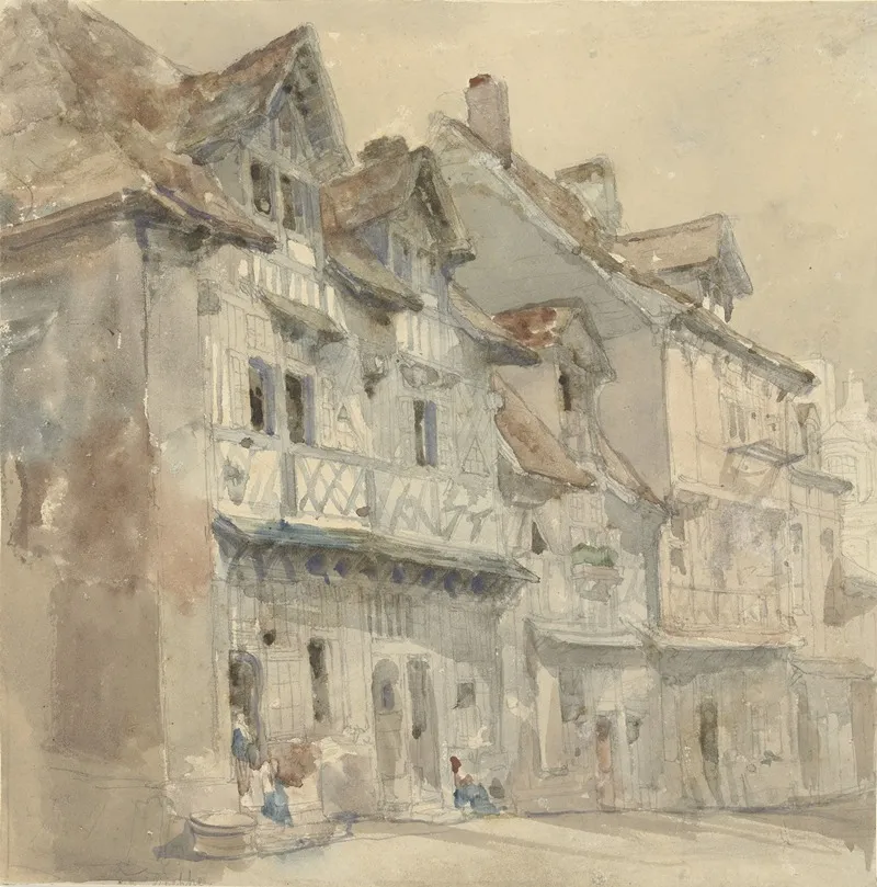 Huizen In Dieppe Wall Art by David Roberts - High-Resolution Digital Print