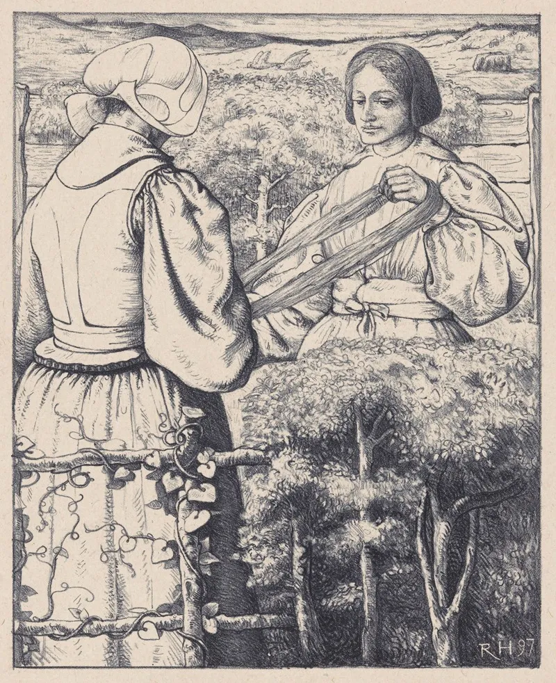 Huizer Meisjes Die Garen Winden Wall Art by Richard Nicolaüs Roland Holst - High-Resolution Digital Print