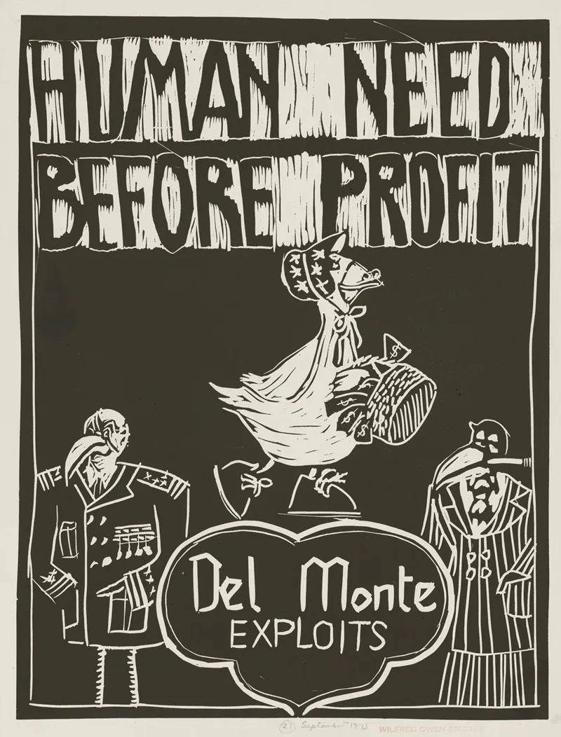 Human Need Before Profit Del Monte Exploits Wall Art by Rachael Romero - High-Resolution Digital Print