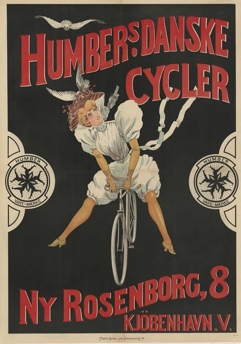 Humbers Danske Cycler Ny Rosenborg 8 Kjobenhavn V Wall Art by Frode Hass, lith - High-Resolution Digital Print