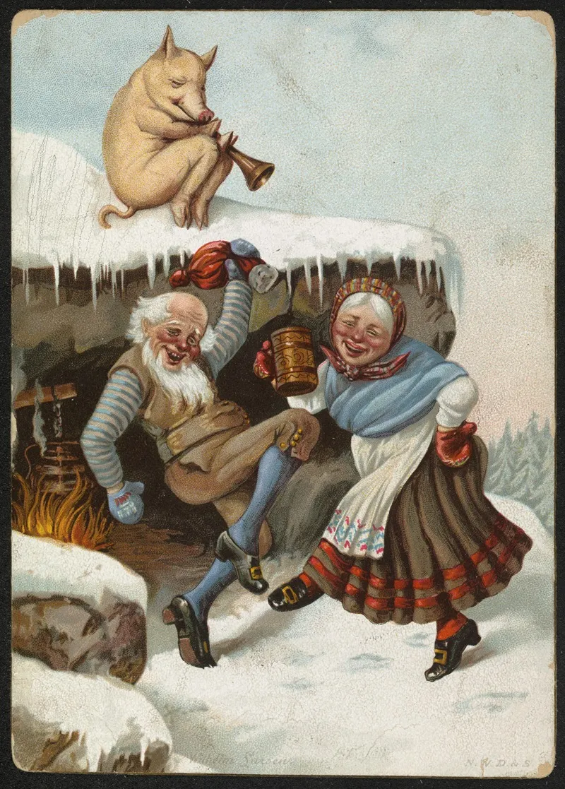 Humorous Christmas Motif 5 Wall Art by Wilhelm Larsen - High-Resolution Digital Print