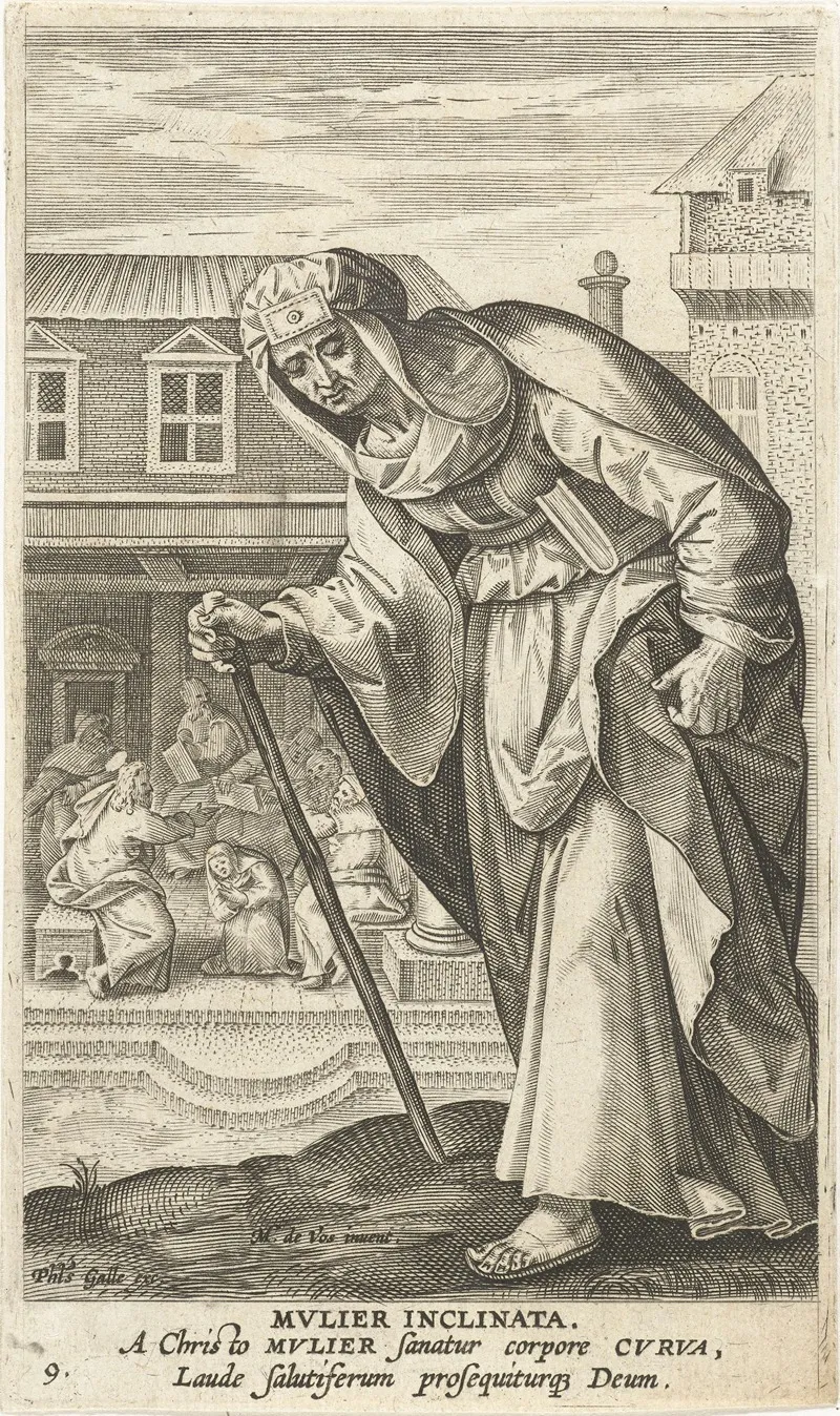 Hunchbacked Woman Wall Art by Jan Collaert II - High-Resolution Digital Print