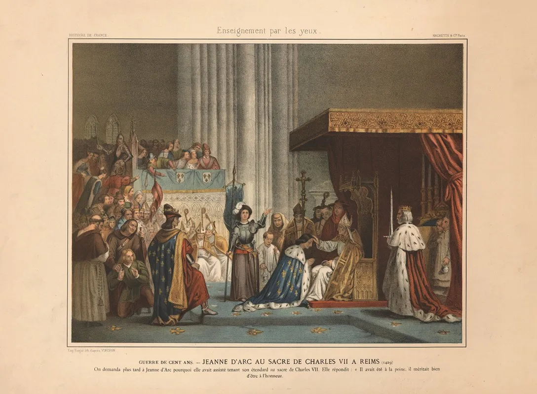 Hundred Years War Joan Of Arc At The Coronation Of Charles Vii In Reims 1429 Wall Art by Auguste Vinchon - High-Resolution Digital Print