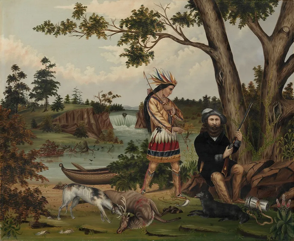Hunter And Indian Guide Wall Art by C. L. Woodhouse - High-Resolution Digital Print