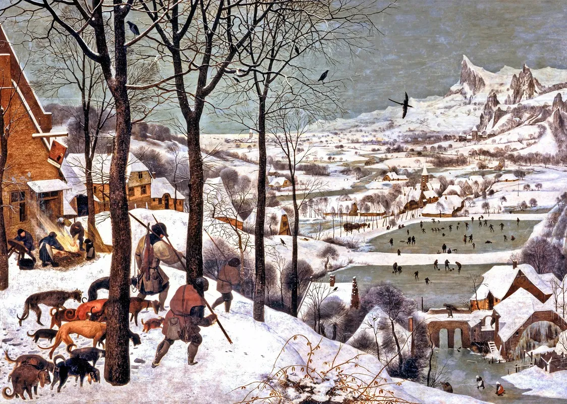 Hunters In The Snow Winter
