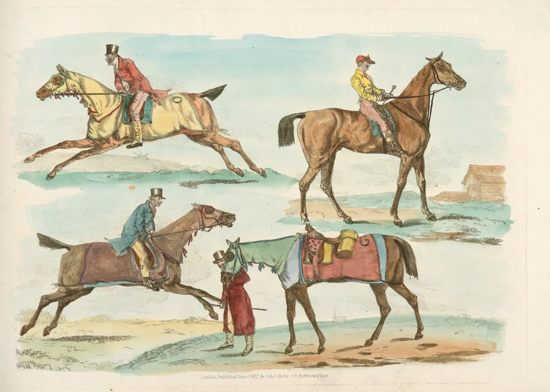 Hunters Training Their Horses