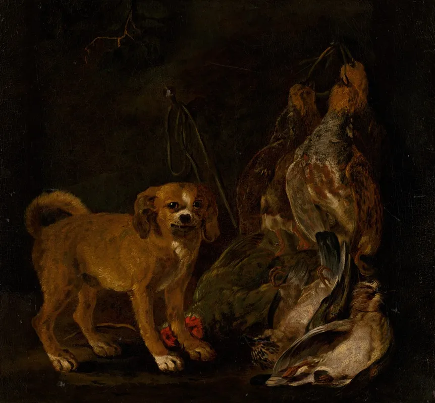 Hunting Still Life With Dog Wall Art by Jan Fyt - High-Resolution Digital Print