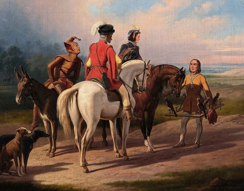 Hunting With Falcons Wall Art by January Suchodolski - High-Resolution Digital Print