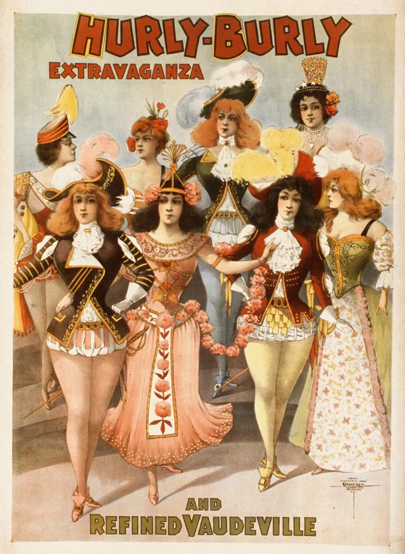 Hurly Burly Extravaganza And Refined Vaudeville Wall Art by Courier Litho. Co. - High-Resolution Digital Print