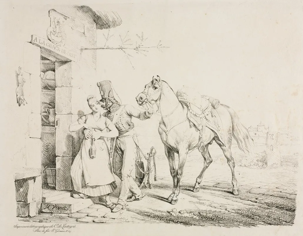 Hussar At The Door Of A Cabaret Or Hussar Embracing A Servant