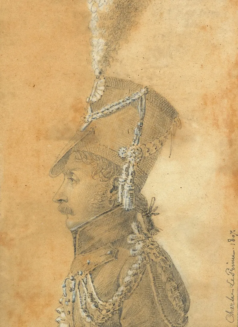 Hussard En Buste De Profil Wall Art by Charles De Crespy Le Prince - High-Resolution Digital Print