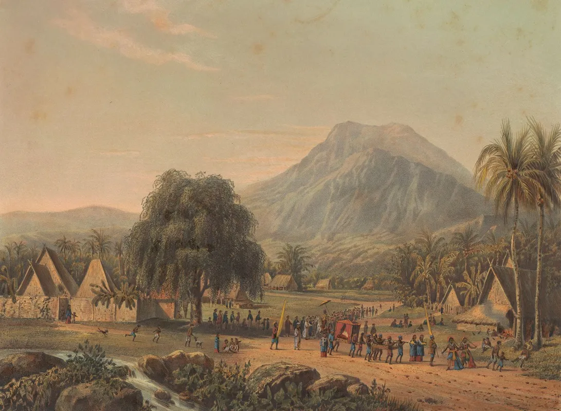 Huwelijksoptocht Aan De Voet Van De Berg Salak Op Java Wall Art by Johan Conrad Greive - High-Resolution Digital Print