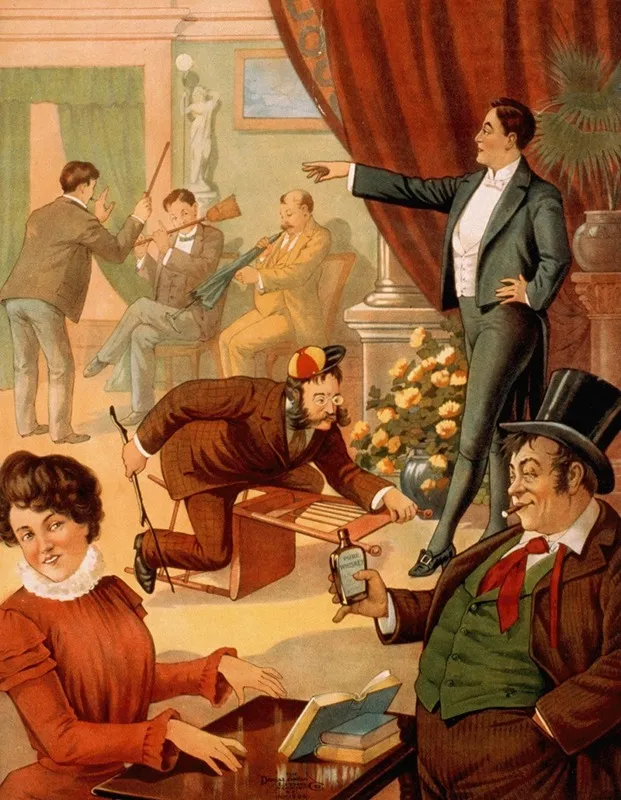 Hypnotist Directing People To Do Unusual Activities Wall Art by Donalson Lith. Co - High-Resolution Digital Print