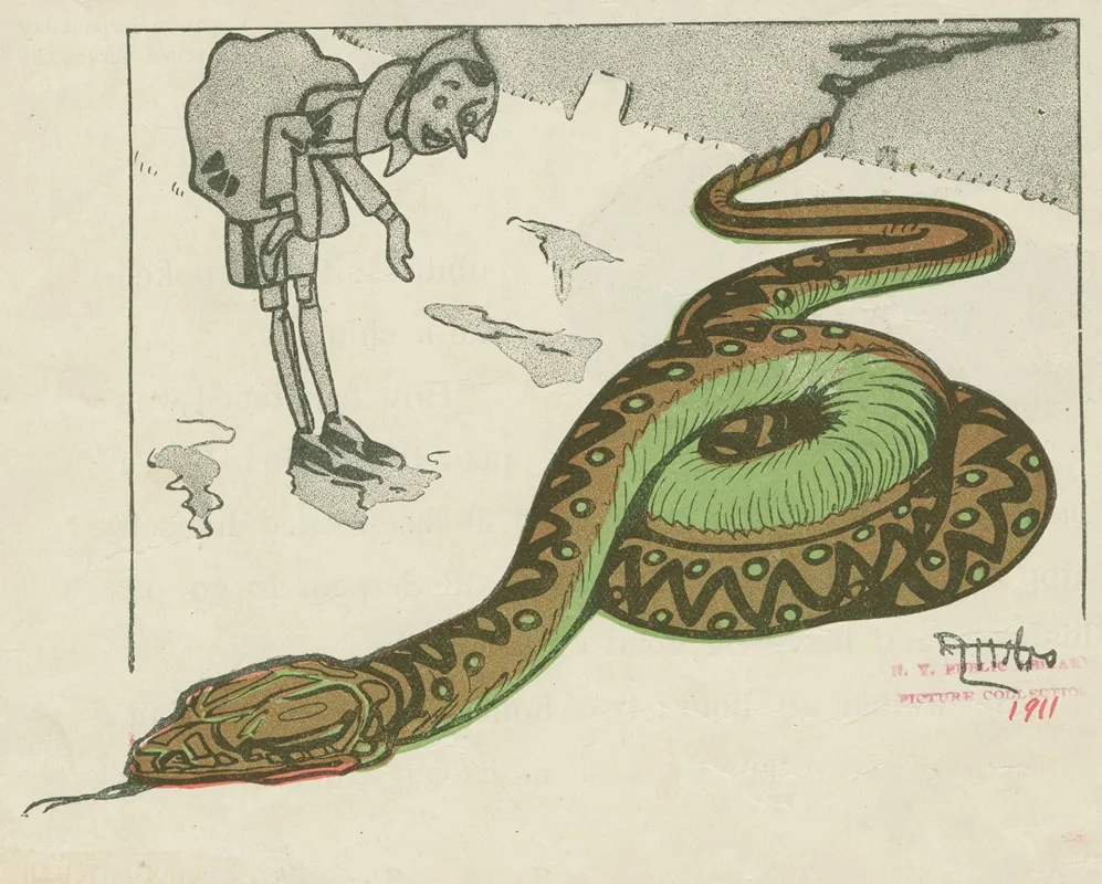I Beg Your Pardon Mr Serpent Would You Be So Kind Wall Art by Attilio Mussino - High-Resolution Digital Print