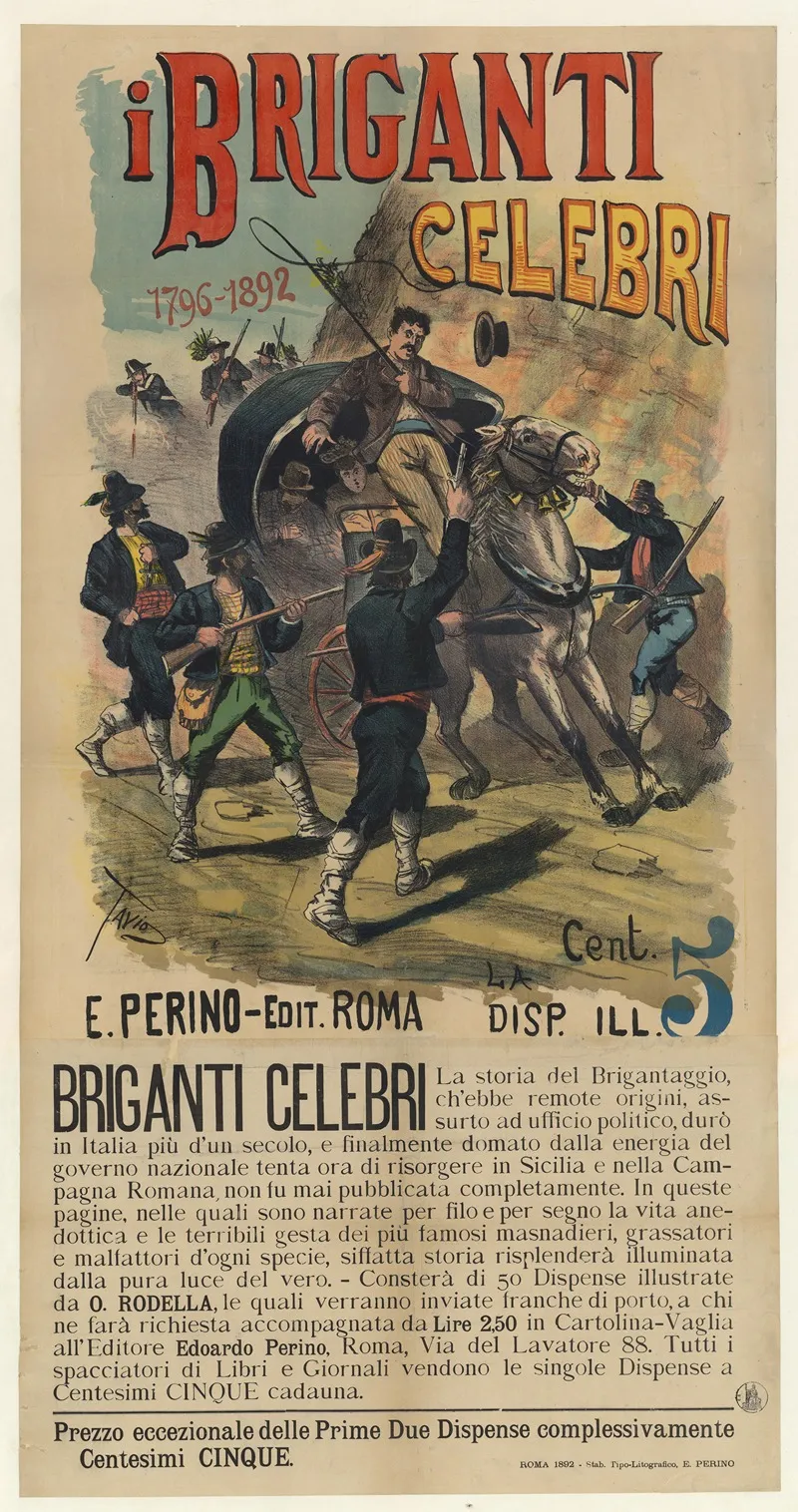 I Briganti Celebri 1796 1892 Wall Art by Ottavio Rodella Tavio - High-Resolution Digital Print