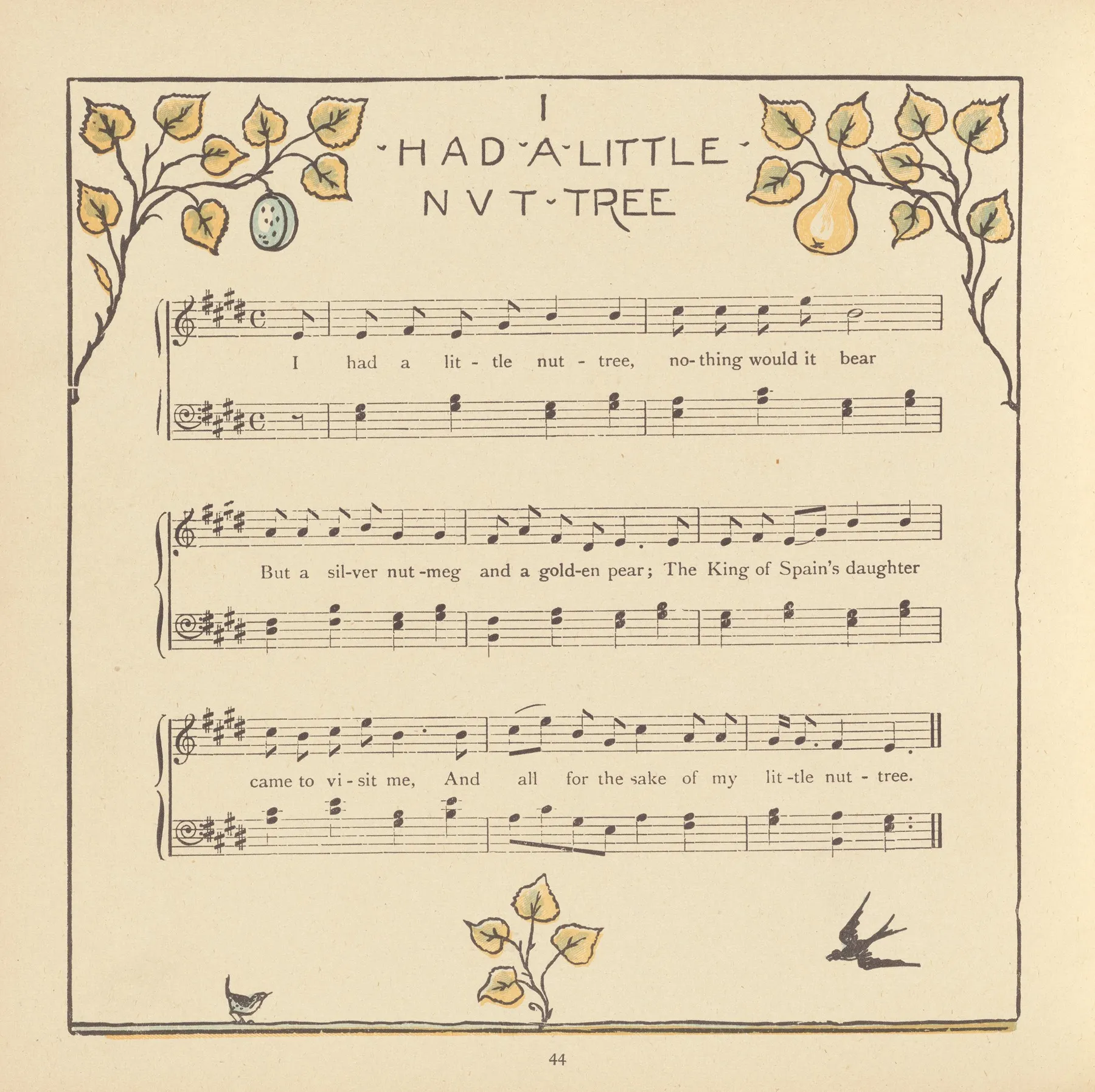 I Had A Little Nut Tree 2 Wall Art by Walter Crane - High-Resolution Digital Print